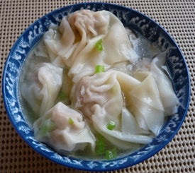 Pork Wonton Soup with Chicken Broth and Seaweed freshly prepared for healthy family meal delivery in Toronto and the GTA