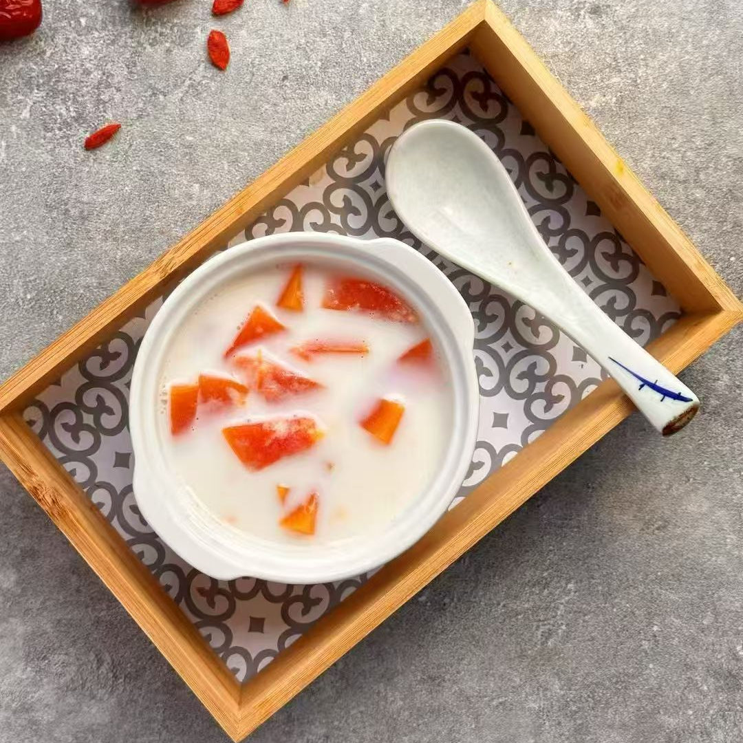 Peach Resin, Papaya &amp; White Fungus Dessert （冰糖木瓜雪耳炖桃胶）