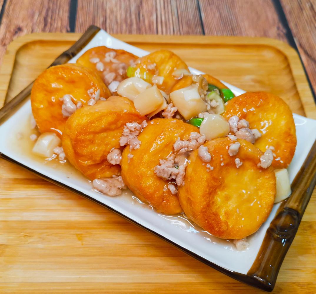 Egg Tofu with Dried Scallops and Ground Pork freshly prepared for healthy family meal delivery in Toronto and the GTA