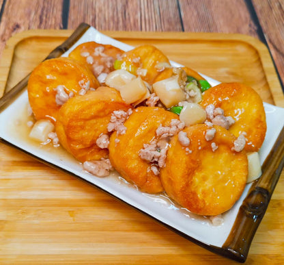 Egg Tofu with Dried Scallops and Ground Pork freshly prepared for healthy family meal delivery in Toronto and the GTA