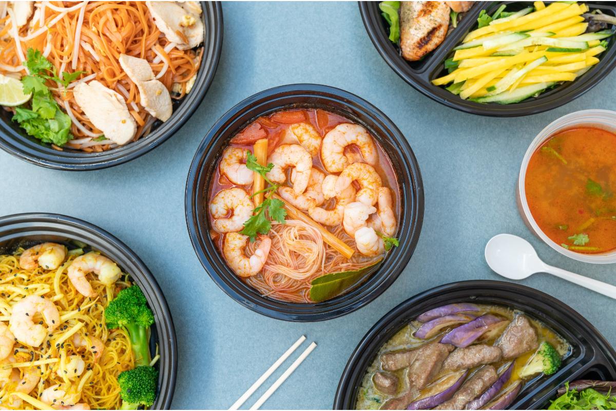 Chinese family-style dishes prepared for sharing at the table