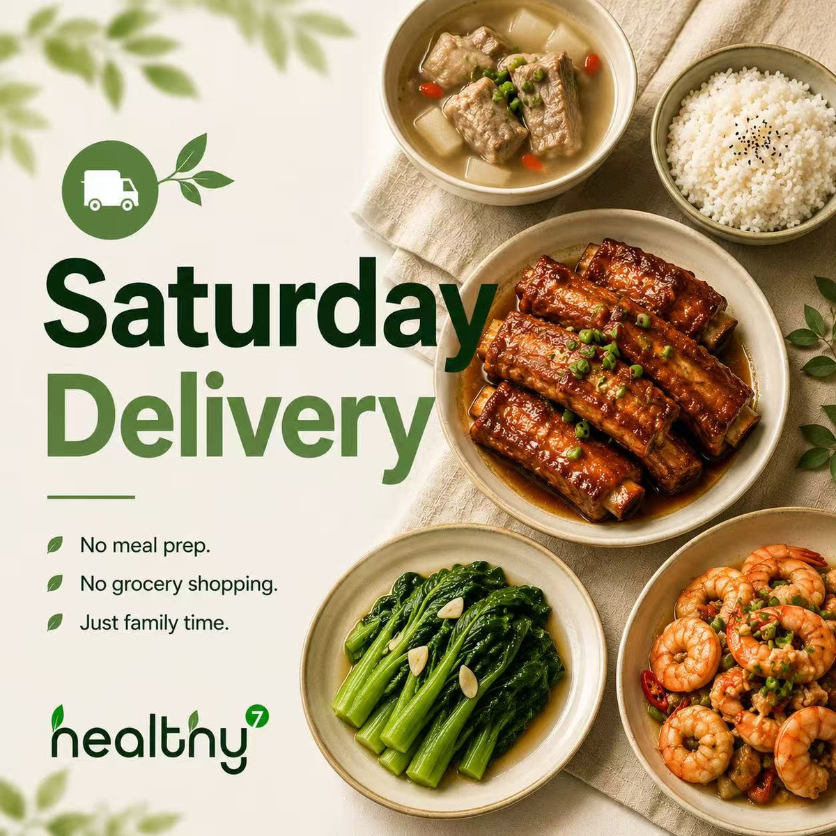 Healthy7 family meals available for Saturday delivery